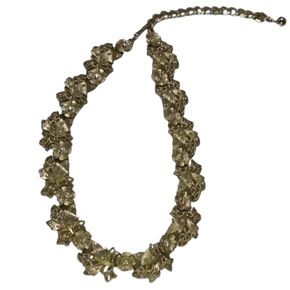 Vintage Signed Kramer Choker Necklace AB Rhinestones Gold Tone 12-16” Adjustable - Picture 5 of 15